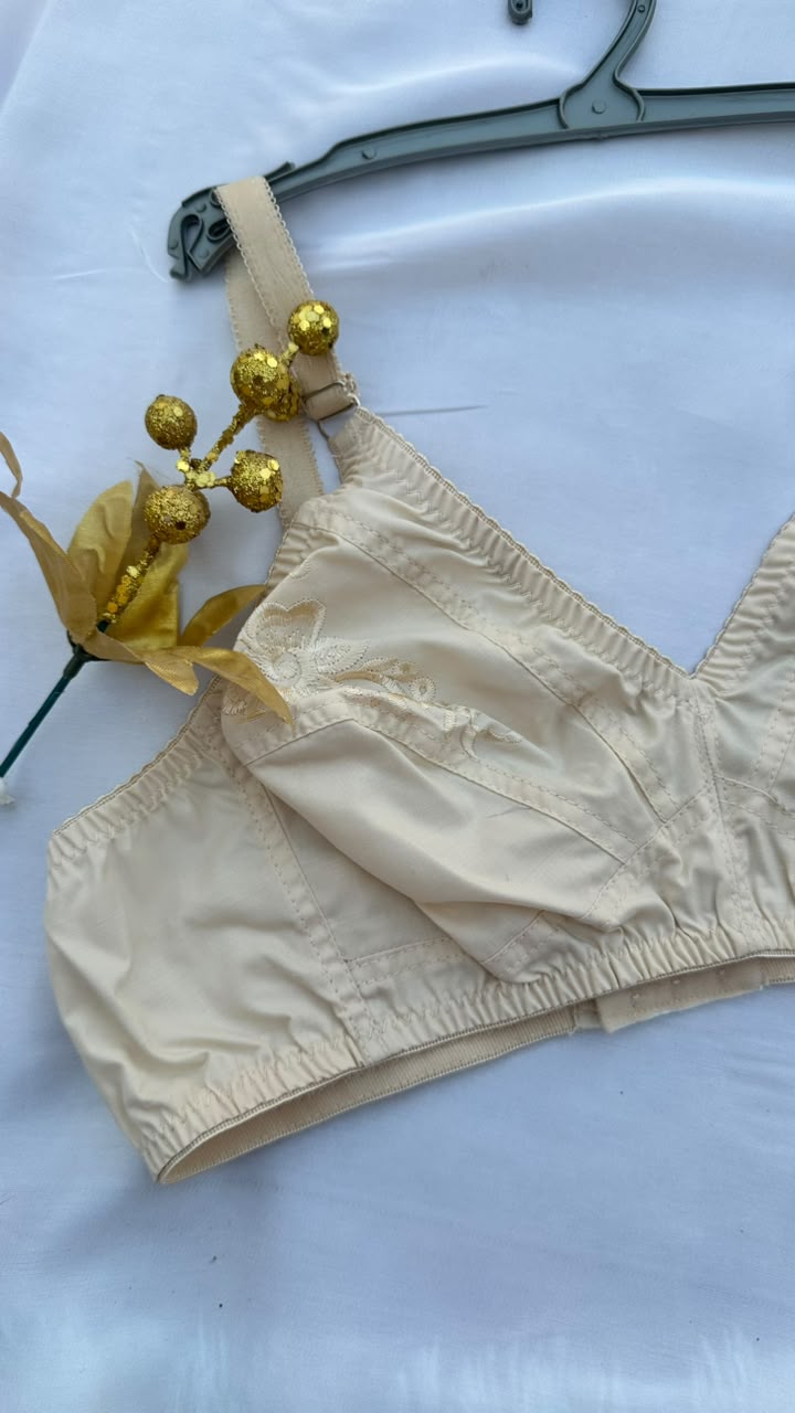 Cotton embroidered bra