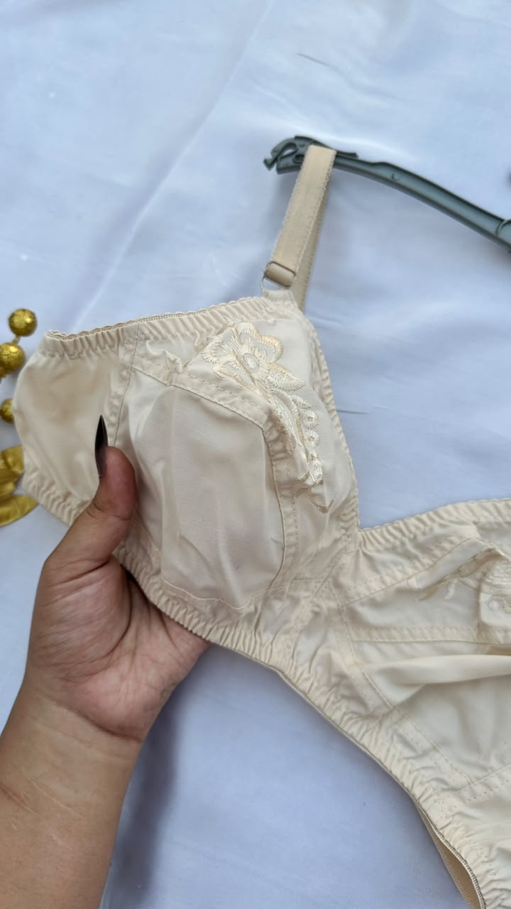 Cotton embroidered bra