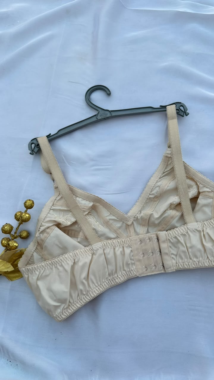 Cotton embroidered bra