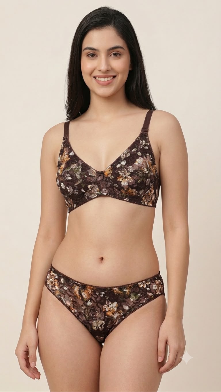 Floral Lace Bra panty set