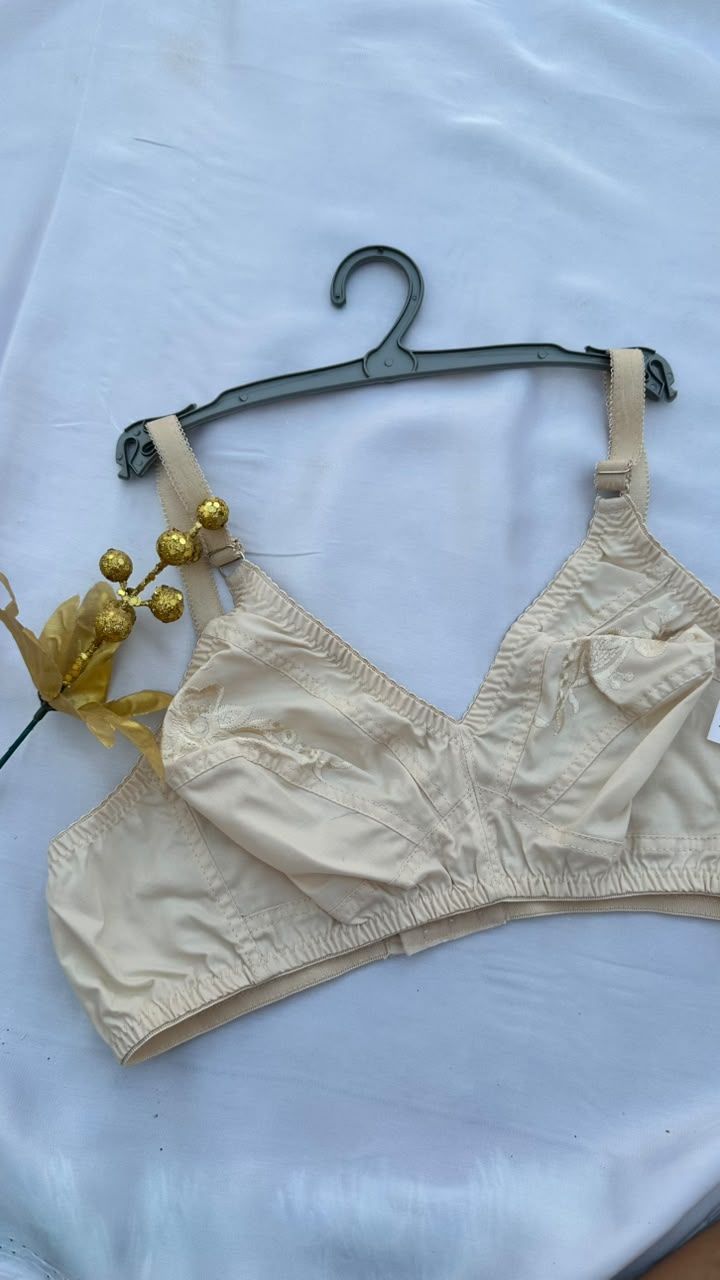 Cotton embroidered bra