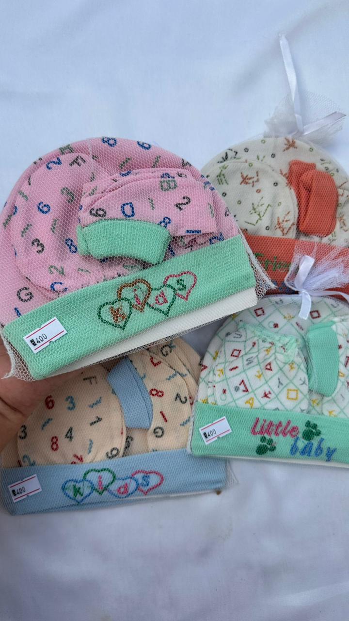 Baby Mittens, Socks & Cap 3-Piece Set