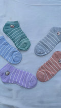 Cute cartoon striped ankle socks